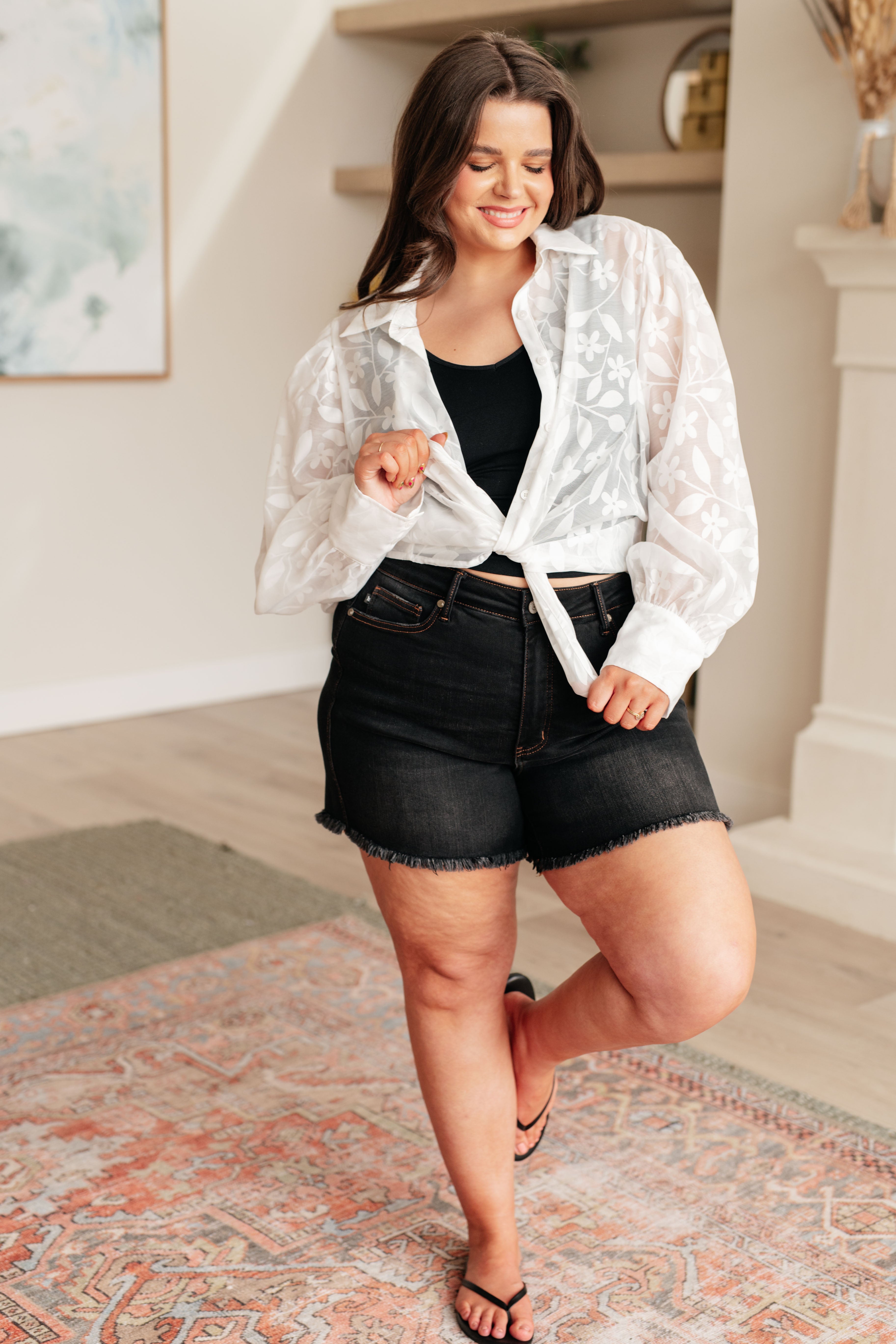 Arianne Lace Button Up Shirt