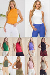 Gemma Ribbed Mock Neck Tank in Assorted Colors