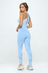 High Performance Seamless Two Piece Yoga Activewear Set in Blue