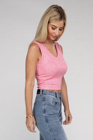 Rae Cropped Ribbed Sleeveless Top in a Variety of Colors