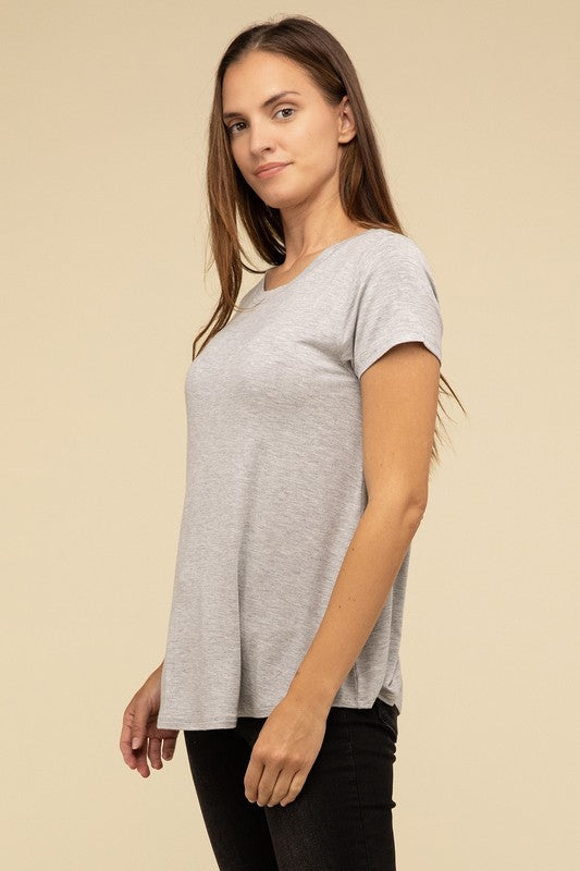 Ebb & Flow Rayon Short Sleeve Top in a Variety of Colors