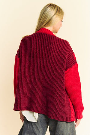 Merry & Bright Cable-Knit Color Block Cardigan