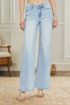 V for Victory Wide Leg Jeans in Light Wash