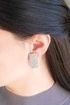 Look Lavish Curved Rhinestone Earrings in Silver