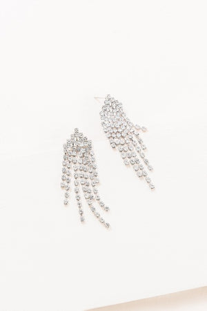 Hollywood Glam Rhinestone Tassel Earrings