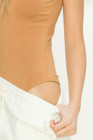 Here's the Scoop Sleeveless Bodysuit in Peanut Butter & Cermamic