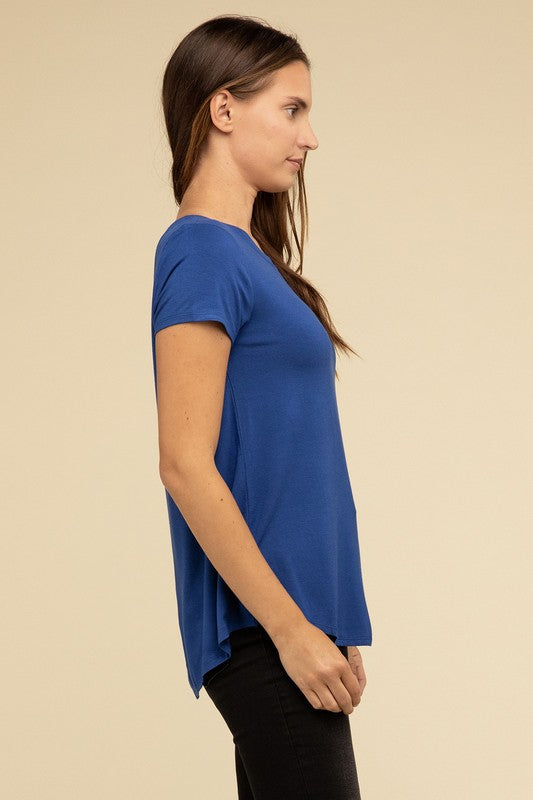 Ebb & Flow Rayon Short Sleeve Top in a Variety of Colors