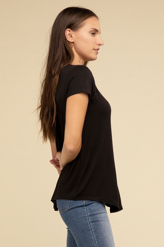 Ebb & Flow Rayon Short Sleeve Top in a Variety of Colors