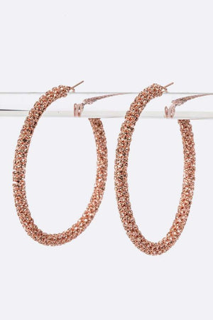 Wrapped in Rhinestones Hoop Earrings in Assorted Colors