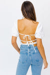 Sassy Open Back Bodysuit in White