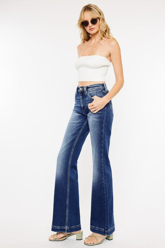 Kiara High Rise Flare Jeans in Medium Wash