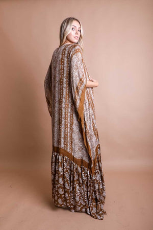 Fluidity Paisley Print Longline Kimono in Assorted Colors