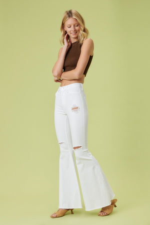 So Extra High Rise Flare Jeans in White