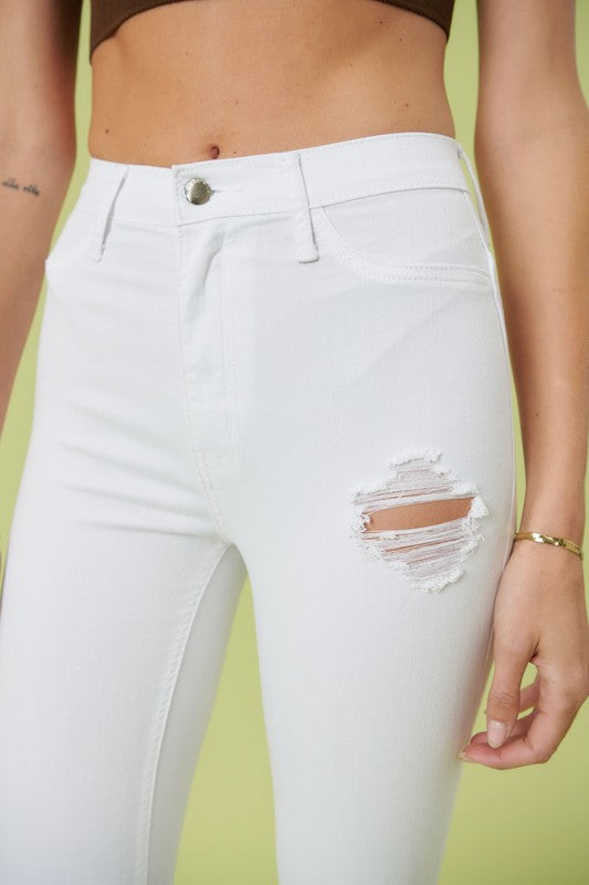 So Extra High Rise Flare Jeans in White