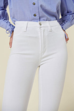 Feeling High Waisted Flare Jeans in White