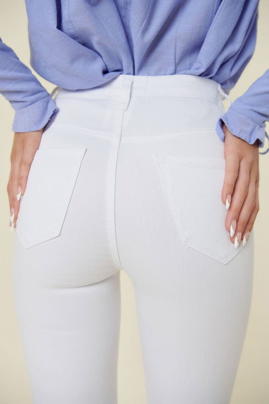 Feeling High Waisted Flare Jeans in White