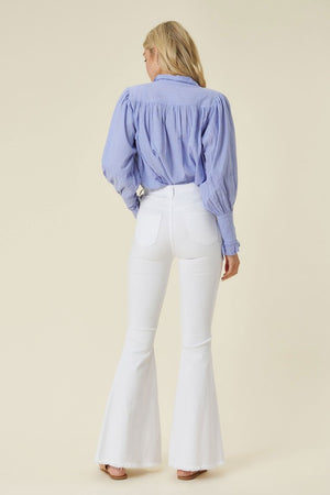 Feeling High Waisted Flare Jeans in White