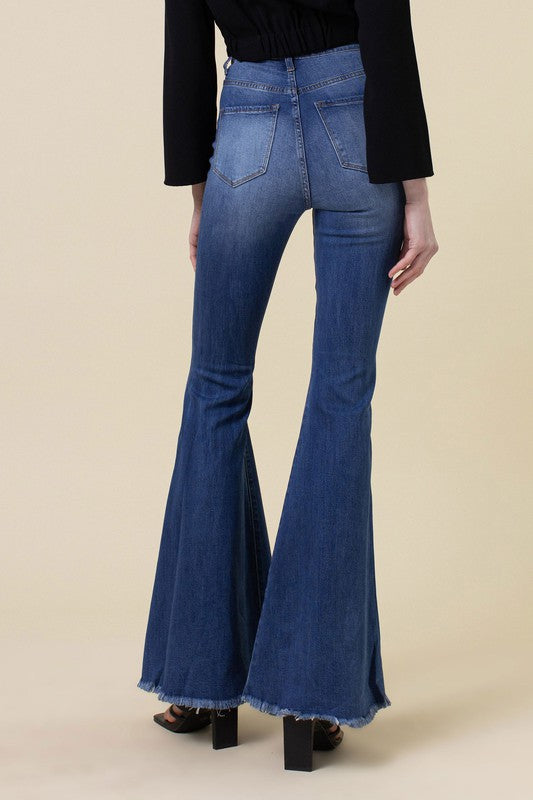 To The Extreme High Rise Flare Jeans in Medium Stone