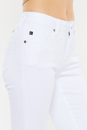 Alina Mid Rise Flare Jeans in White