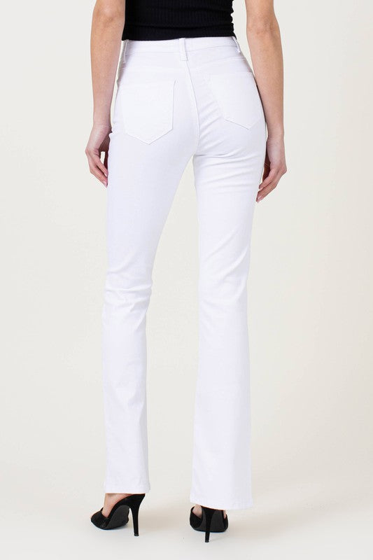 So Slim Bootcut Jeans with Front Slits in White