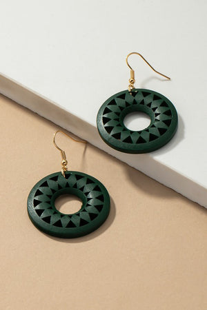 Holly Wood Cut-Out Drop Earrings in a Variety of Colors