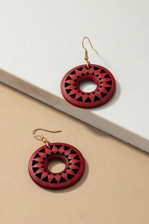 Holly Wood Cut-Out Drop Earrings in a Variety of Colors