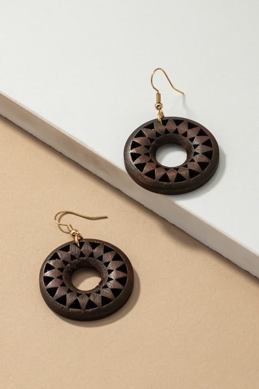 Holly Wood Cut-Out Drop Earrings in a Variety of Colors