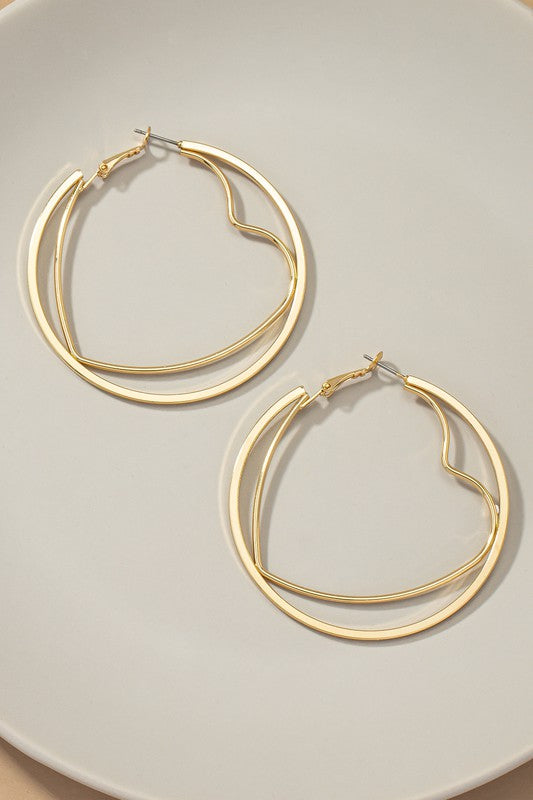 Within My Heart Hoop Earrings in Gold