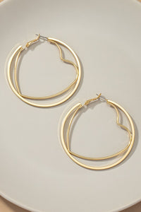 Within My Heart Hoop Earrings in Gold