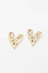 All Hammered Heart Earrings in Gold