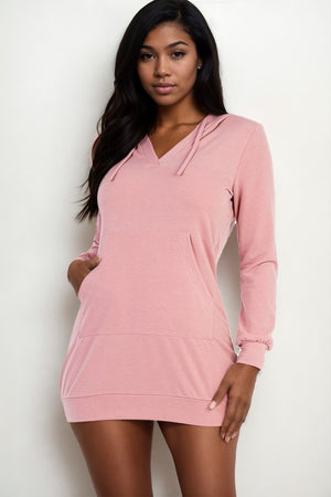 Cozy Comfort Hoodie Mini Dress in Assorted Colors