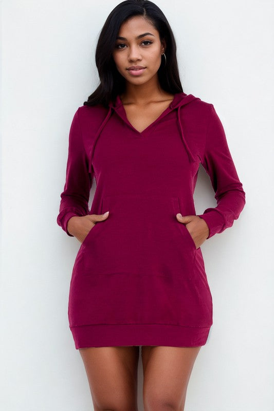 Cozy Comfort Hoodie Mini Dress in Assorted Colors