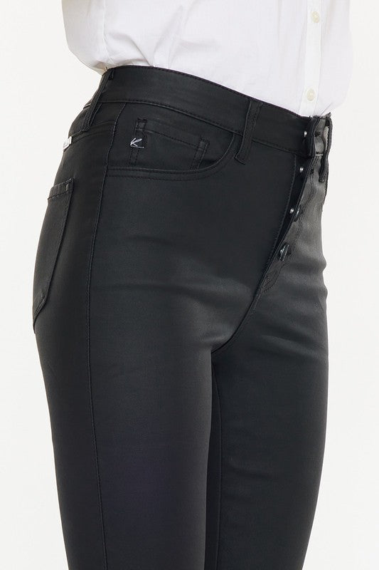 So Chic Coated Skinny Jeans in Black