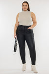 So Chic Coated Skinny Jeans in Black in Plus