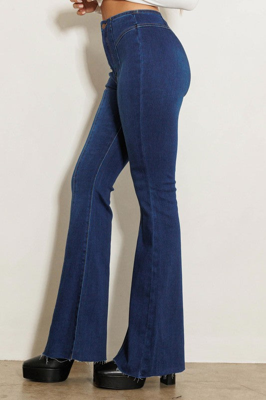 Abigail Paneled High Rise Flare Jeans