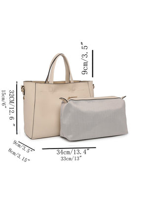 Tara Tote Crossbody Bag With Inner Detachable Bag in Beige