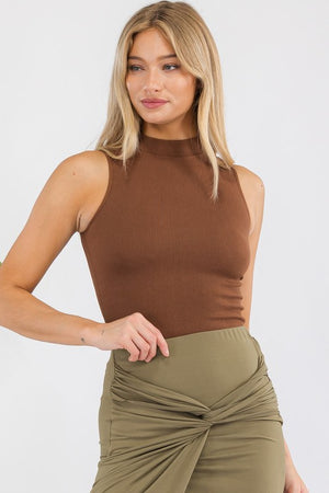 Gemma Ribbed Mock Neck Tank in Assorted Colors