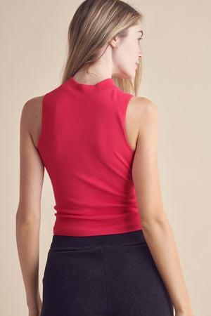 Gemma Ribbed Mock Neck Tank in Assorted Colors