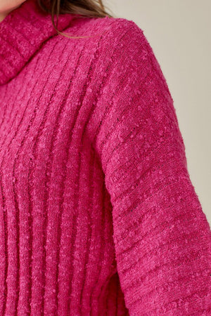 Lyla Turtleneck Sweater in Hot PInk