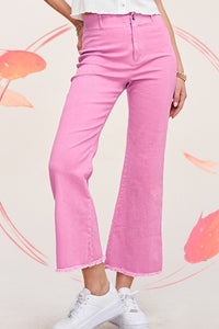 Jada Cropped Flare Jeans in Candy, Ginger, White, & Tan