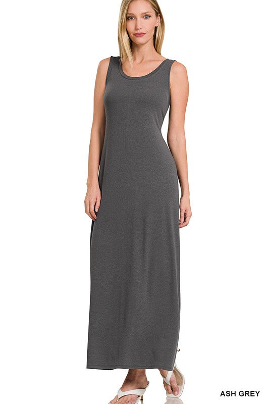 Kira Tank Maxi Dress in Bright Blue, Lavender, Hot Pink, Black, & Ash Grey