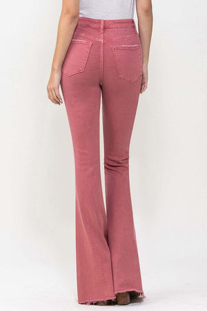 Super Flares High Rise Jeans in Mineral Red