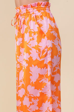 All About The Tropics Drawstring Wide Leg Pants