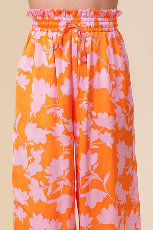 All About The Tropics Drawstring Wide Leg Pants