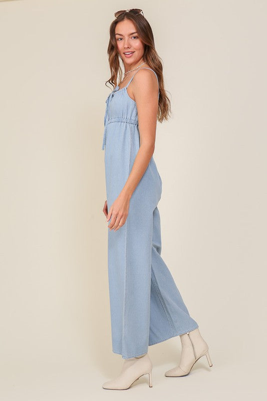 Denim Blues Sleeveless Jumpsuit