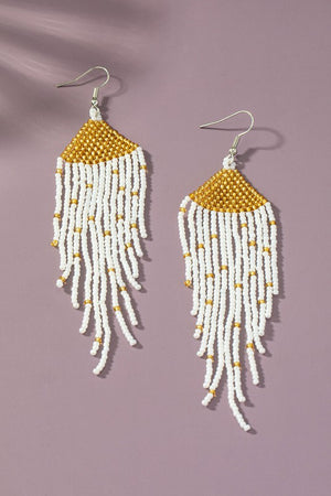 Regina Handwoven Seed Beed Earrings