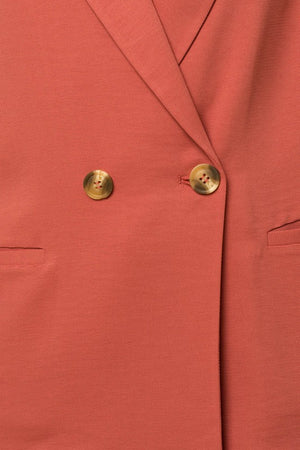 Amari Double Breasted Blazer in Coral