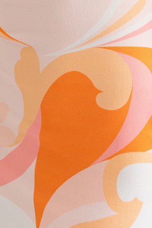 Sunset Swirl Abstract Print Midi Dress