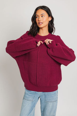 Sleeve Supreme Sweater in Wine