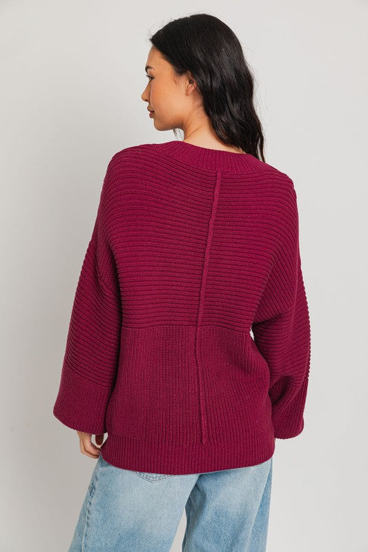 Sleeve Supreme Sweater in Wine